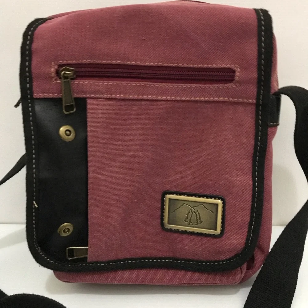 Triple Tree Canvas 3967 Burgundy Shoulder/Crossbody Bag